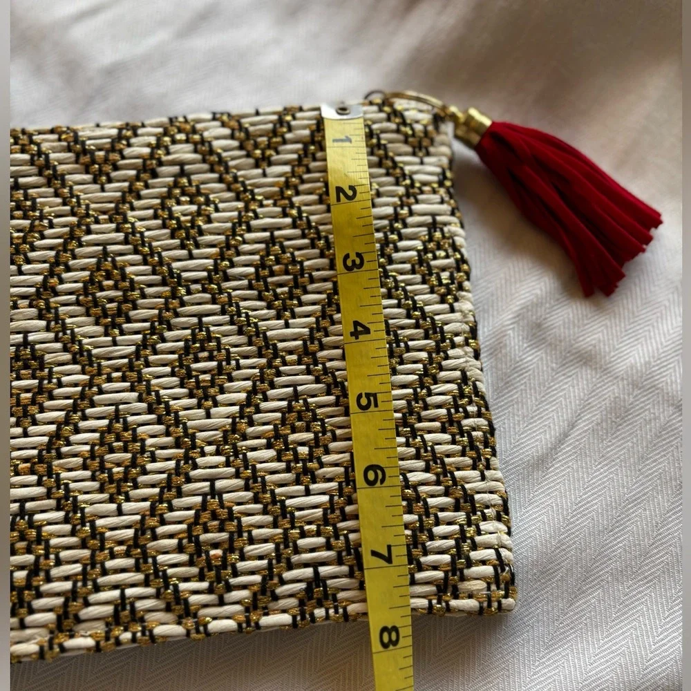 QUAGGA Green Label GOLD CLUTCH party bag VELVET TASSEL sustainable PURSE